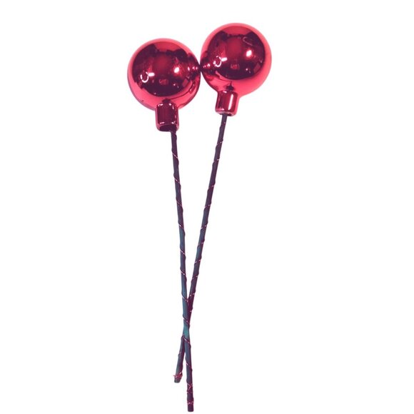 Red Ball Ornament Floral Picks Crafting Christmas Decoration lot 5 - Picture 3 of 10